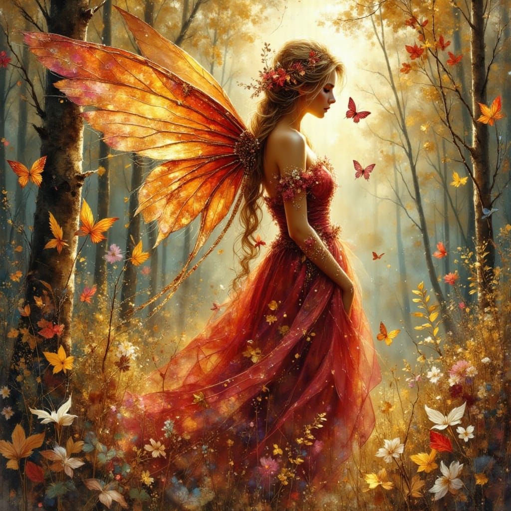 Enchanting Forest Fairy in Leather Armor