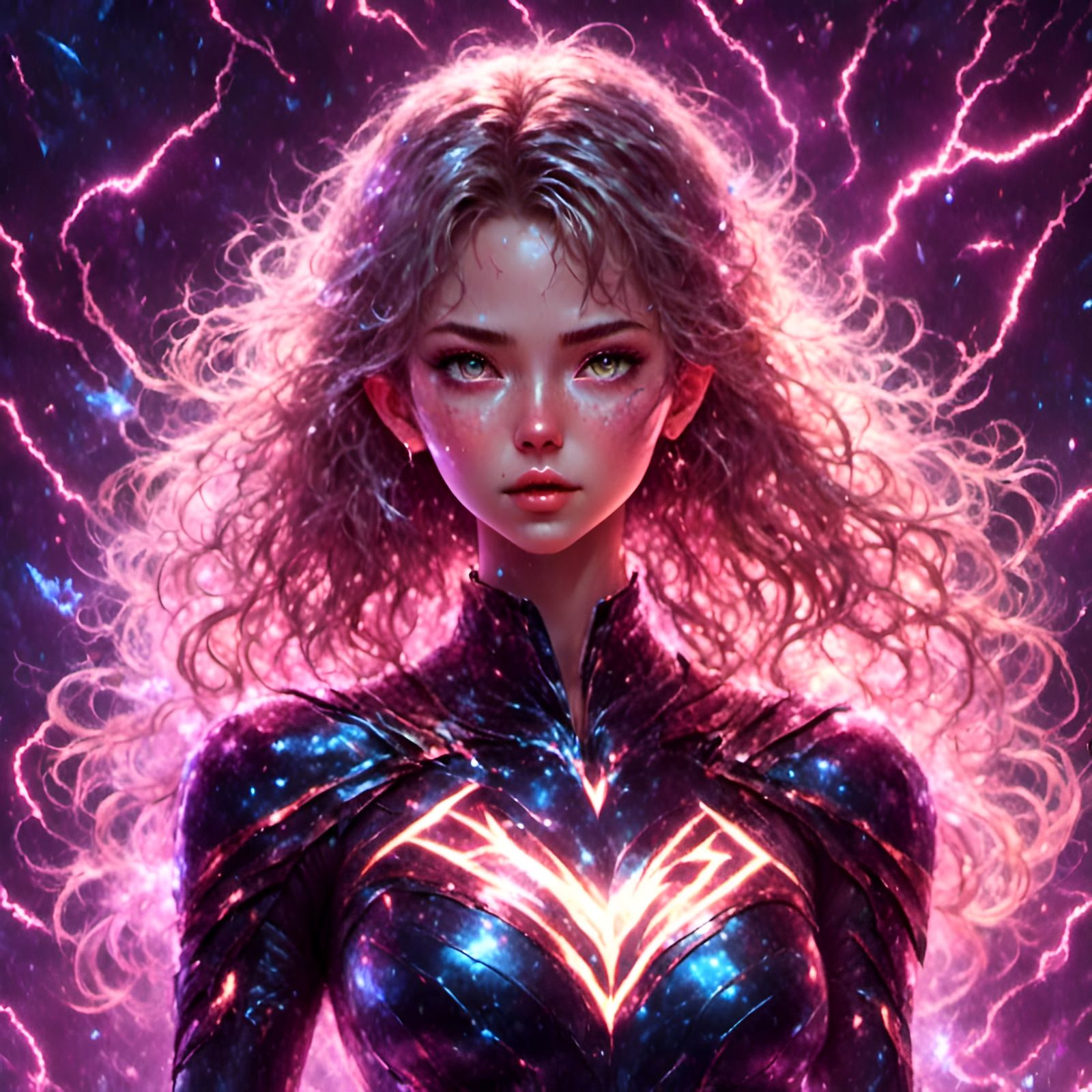 Ultra Realistic Lightning Superhero Portrait