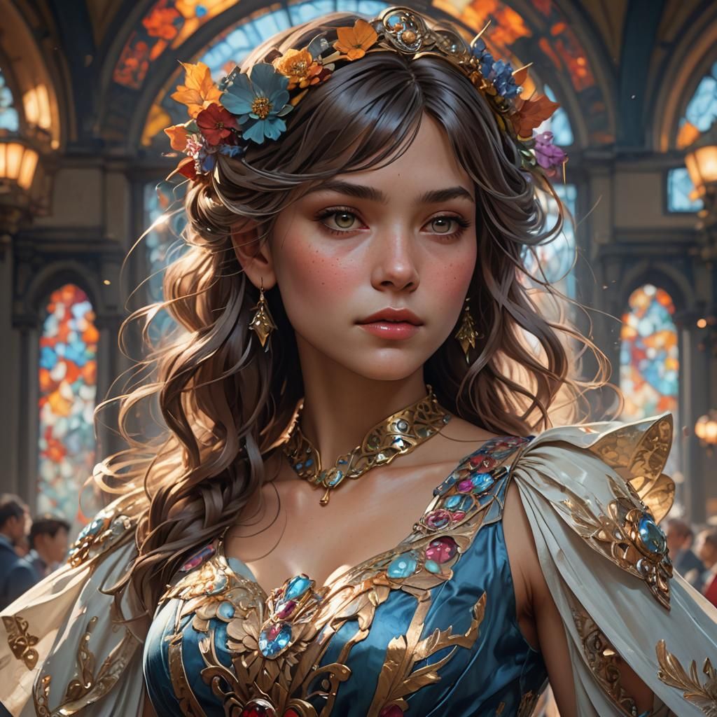 Perfect Dress Portrait in Hyperdetailed Style