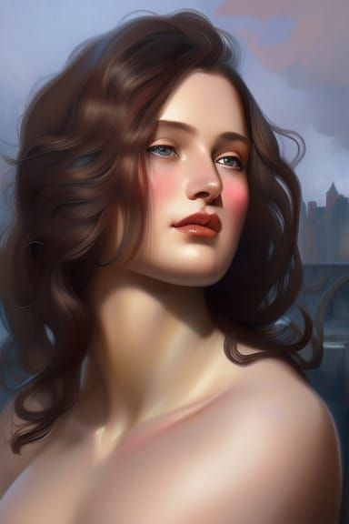 An attractive young woman in period dress from the 9th Centu...