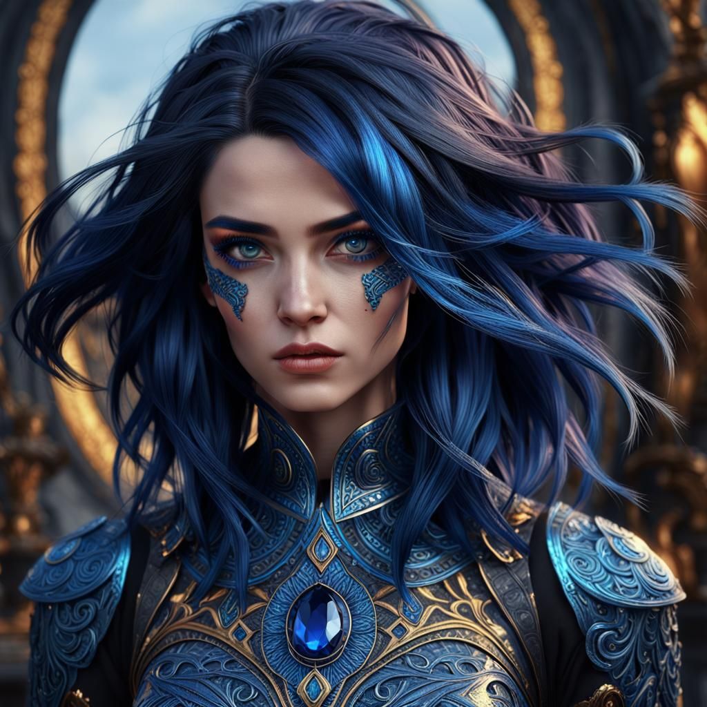 Stunning Woman with Fiery Hair: Digital Art