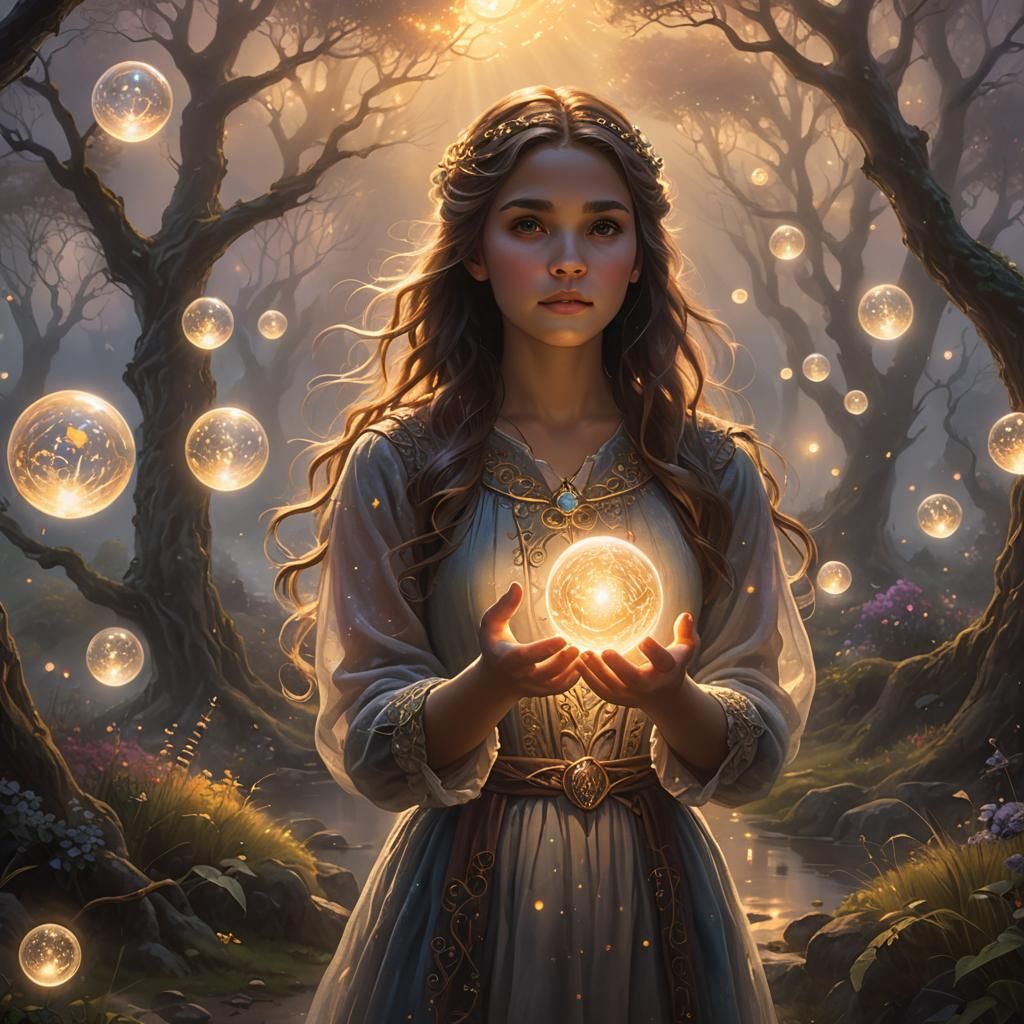 Girl with Magical Orbs Saving the World