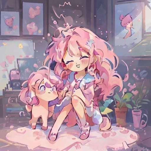 Pinkie Pie as Human in Unicorn Fantasy Style