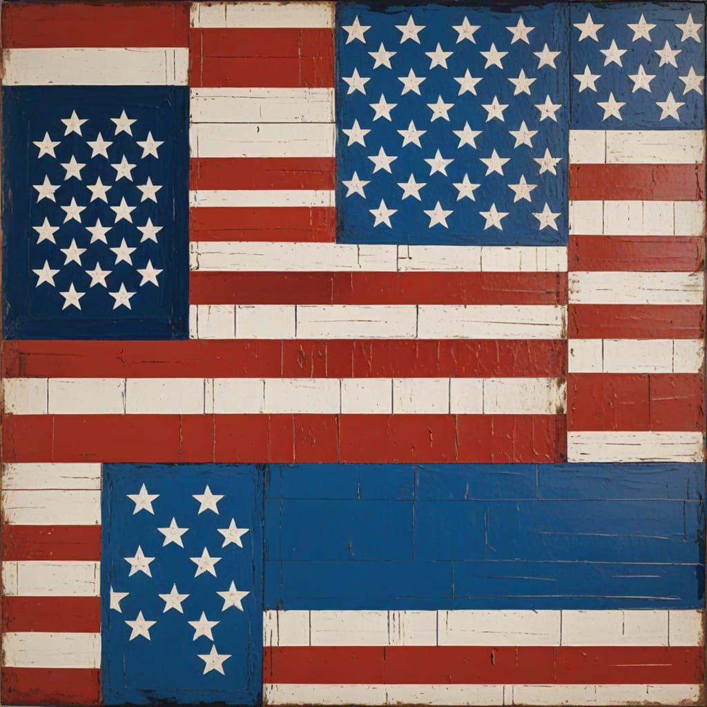 Abstract American Flag Art