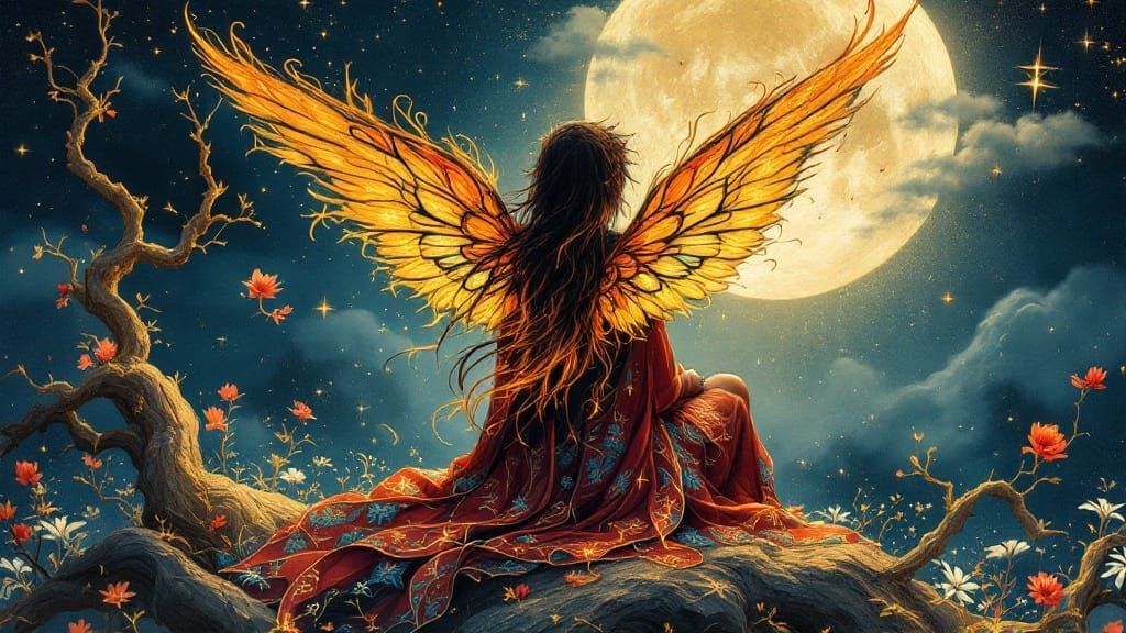 Golden Whispers of a Fiery Fairy