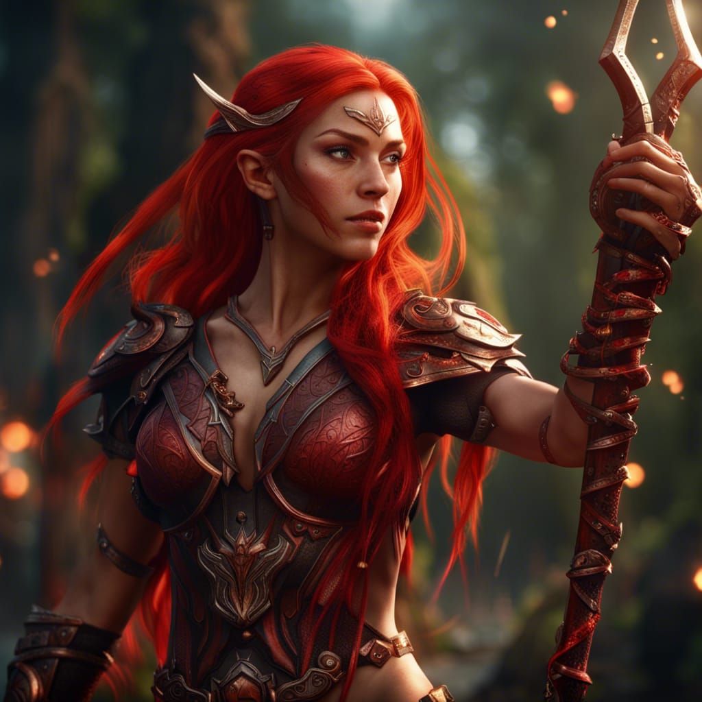 Elven Athletic Compilation with Red Hair