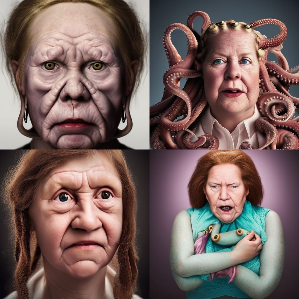 Greta Thunberg Octopus Hybrid Portrait