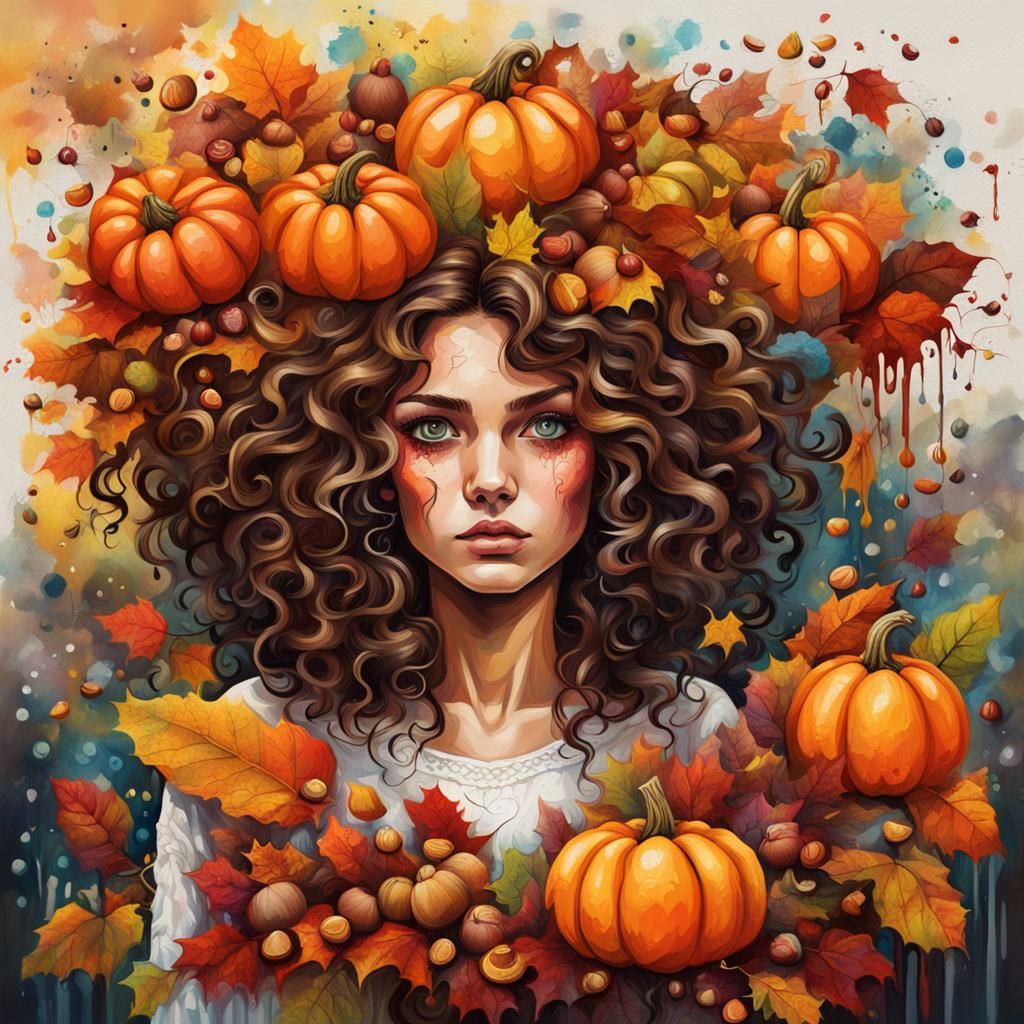 Autumn Bride in Graffiti Art Style