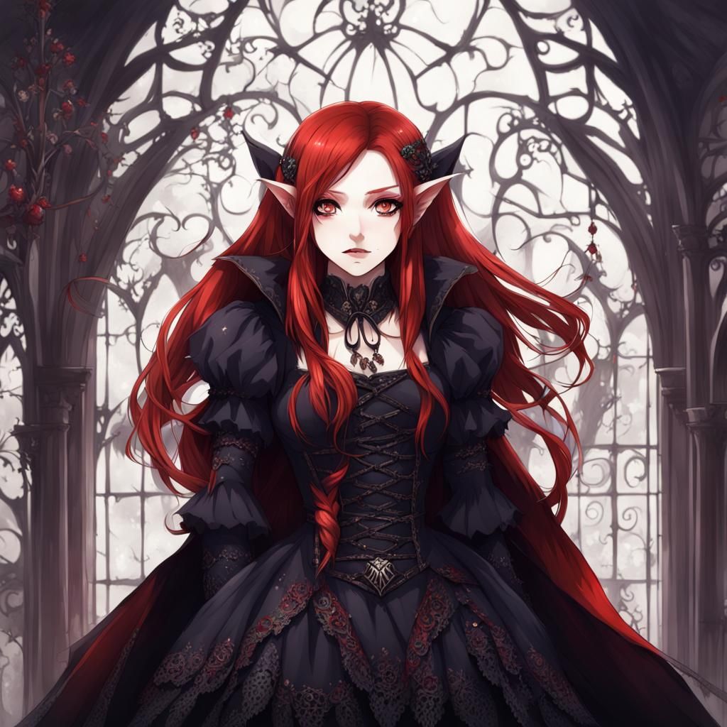 Anime Vampire Elf with Curvy Body
