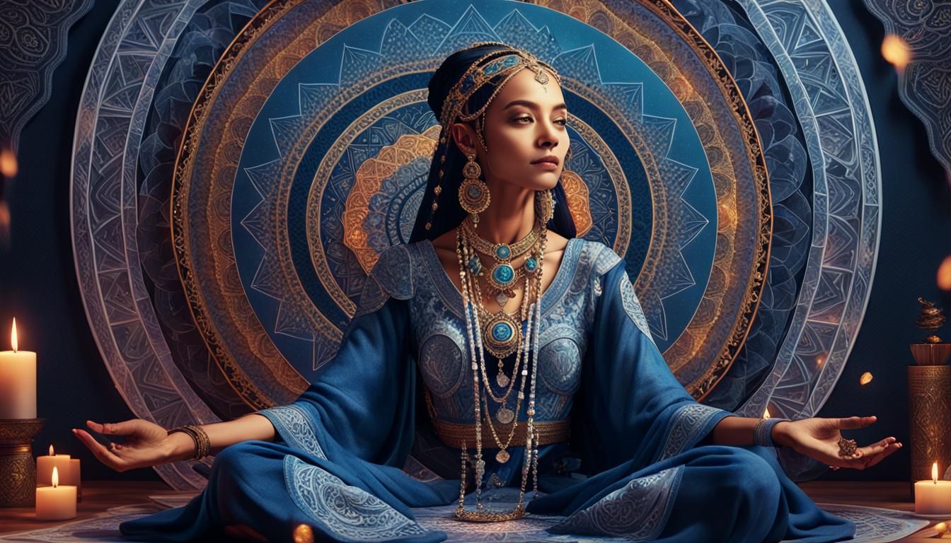 Modern Sorceress Tarot Reading in Hyperrealistic Style