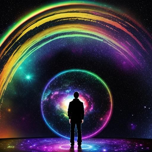 Rainbow Galaxy Portal: A Cosmic Spectacle