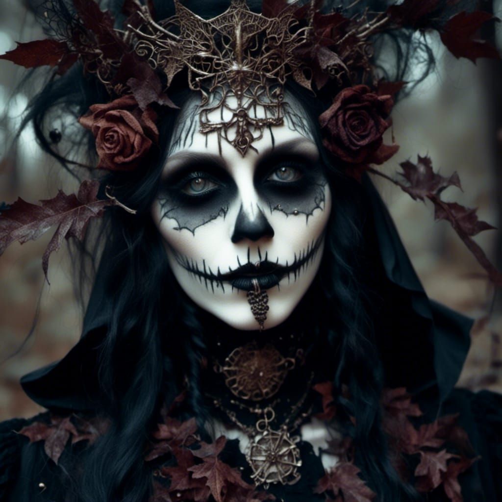 Gothic Priestess in Goth Glam Style