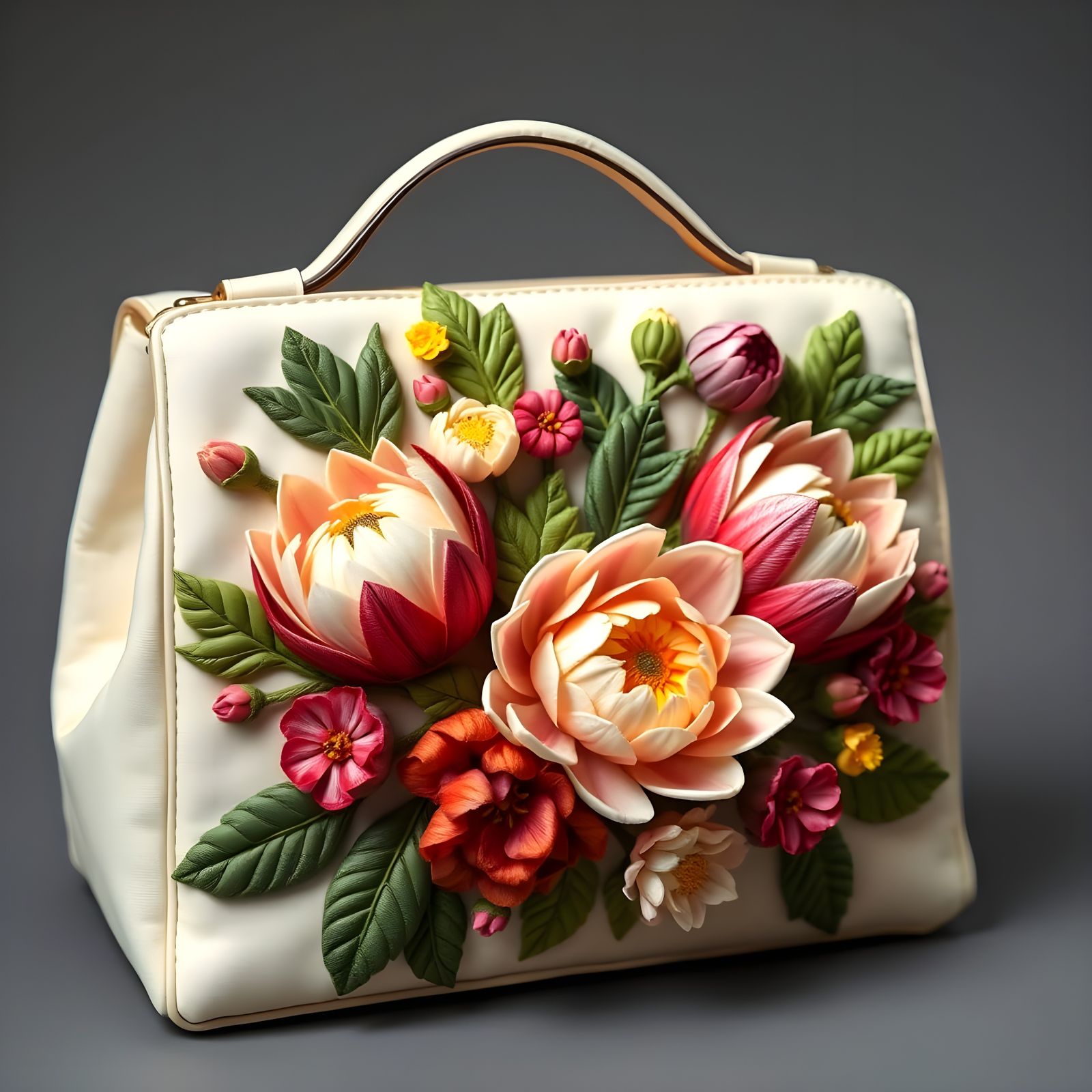 Cape Fynbos Handbag in Fine Quilted Needlework