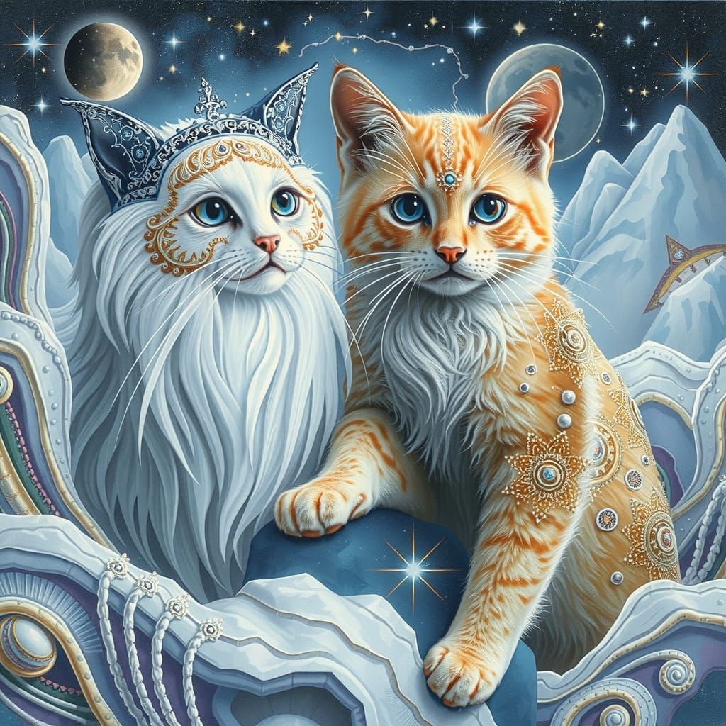 Ethereal Kitten Illuminated in Cosmic Splendor