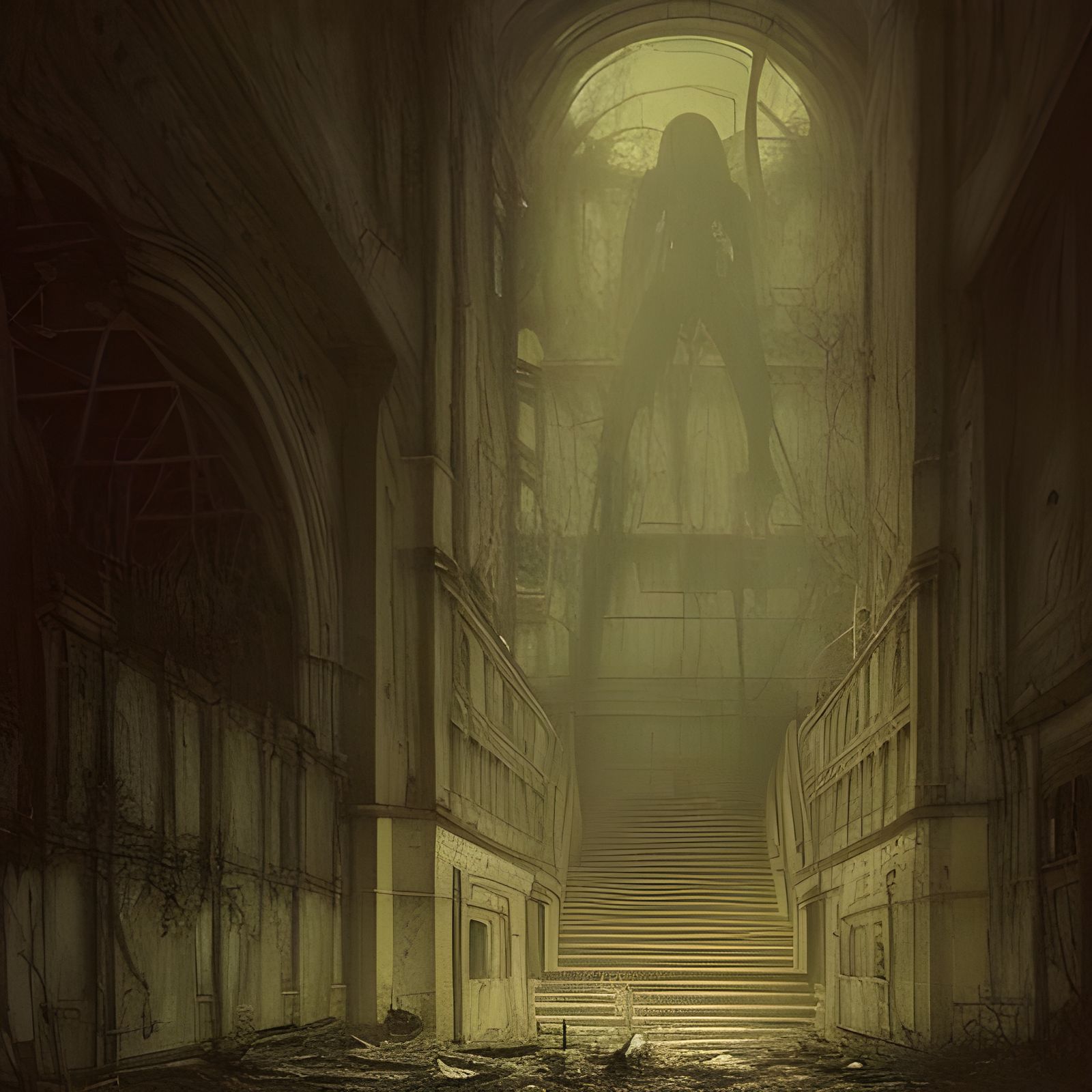 Terrifying Urbex Monster in Gothic Horror Style