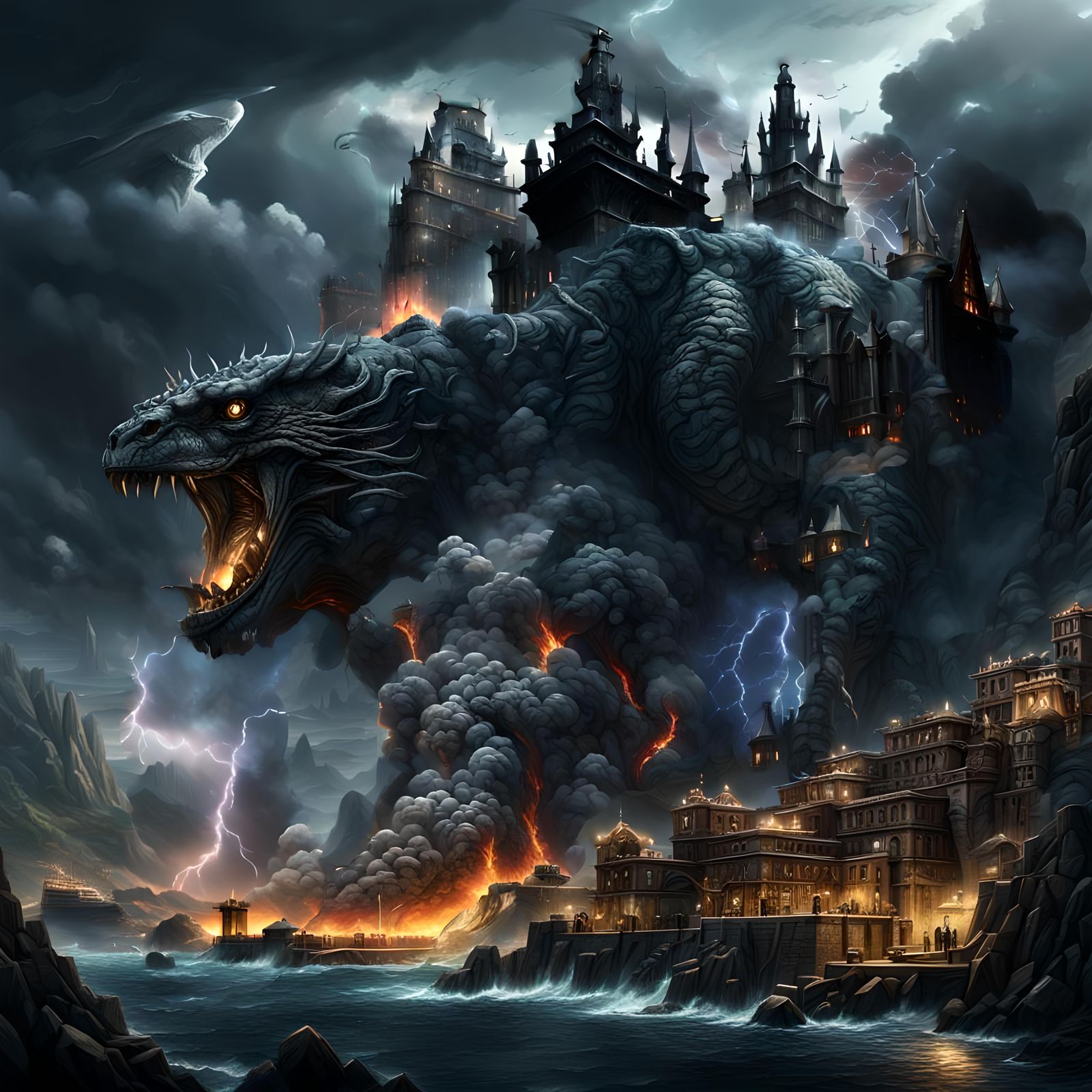 Epic Volcanic Eruption in Digital Matte Painting