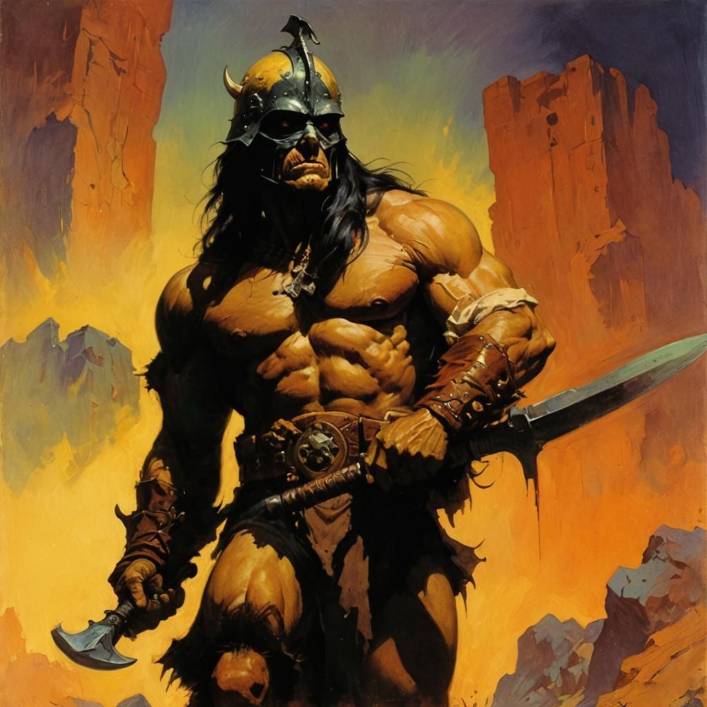 Heroic Warrior in Grisly Surreal Colors