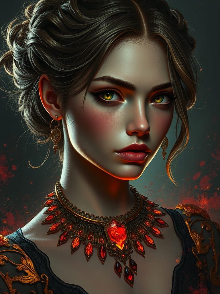 Cameo Habille Brooch Portrait in Art Nouveau Style