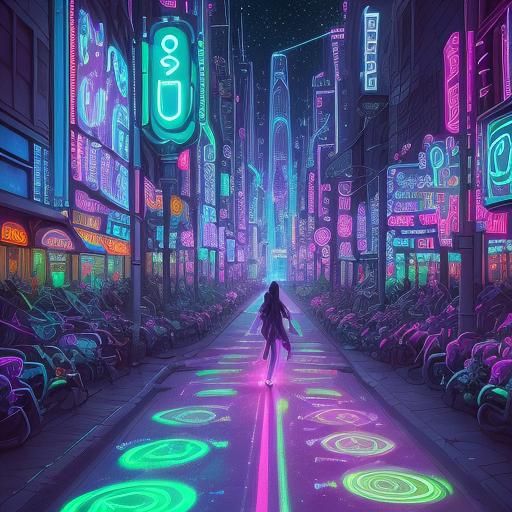 Chromatic Neon Oasis: A Dazzling Cityscape