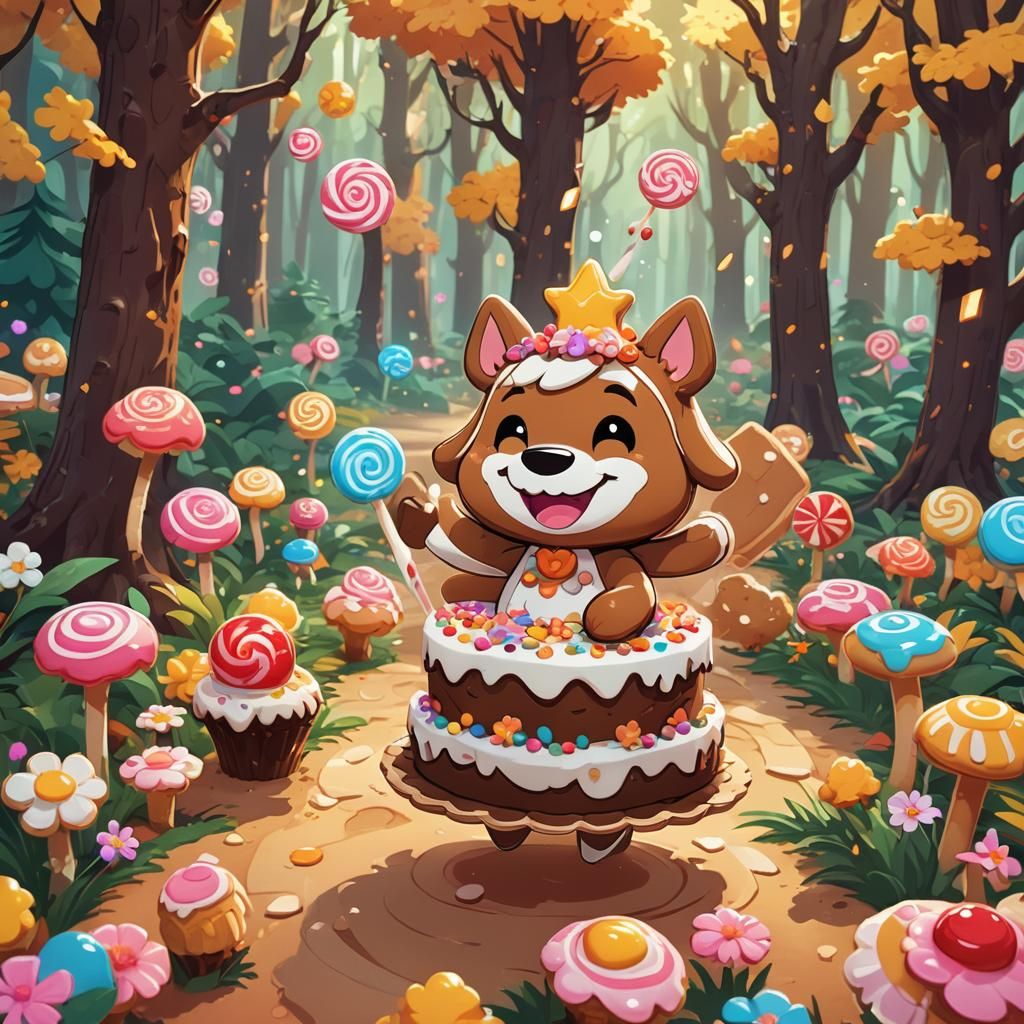 Cake Hound Runs Through Magical Dessert Forest
