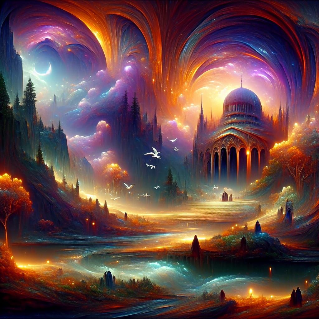 Fantastical World in Detailed Matte Painting