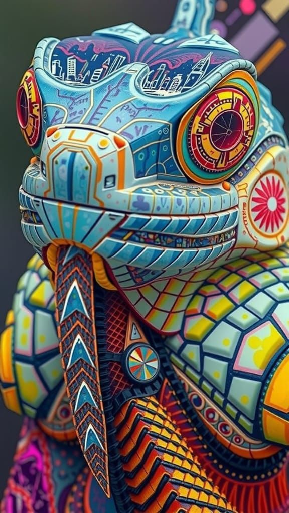 Neon Futuristic Cityscape at Dusk