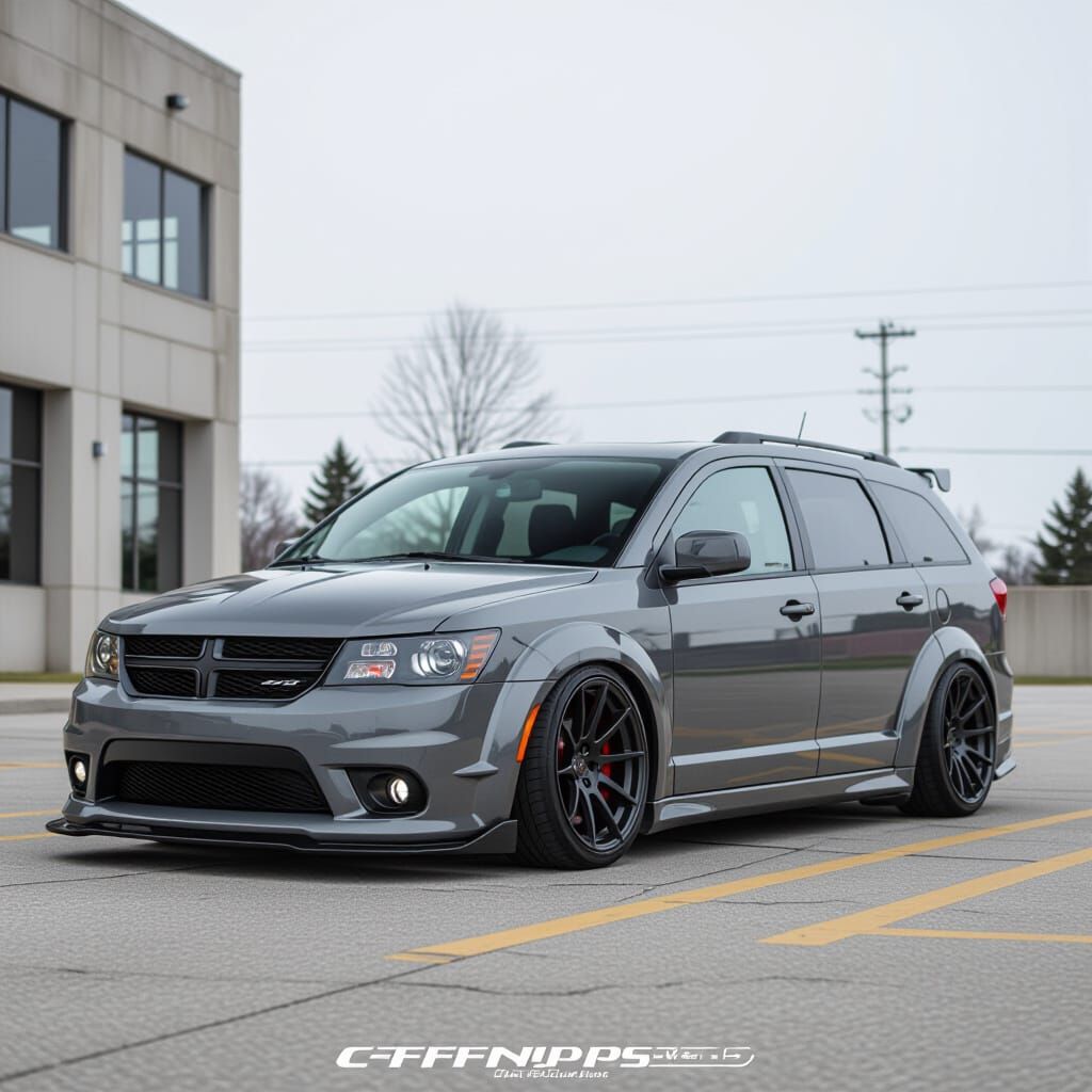 Slammed Gray Dodge Journey Racing Truck