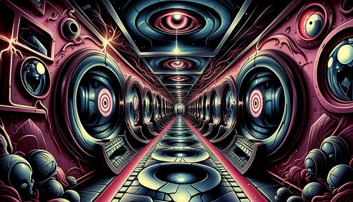 Surreal Graffiti Illusion in Shimmering Colors