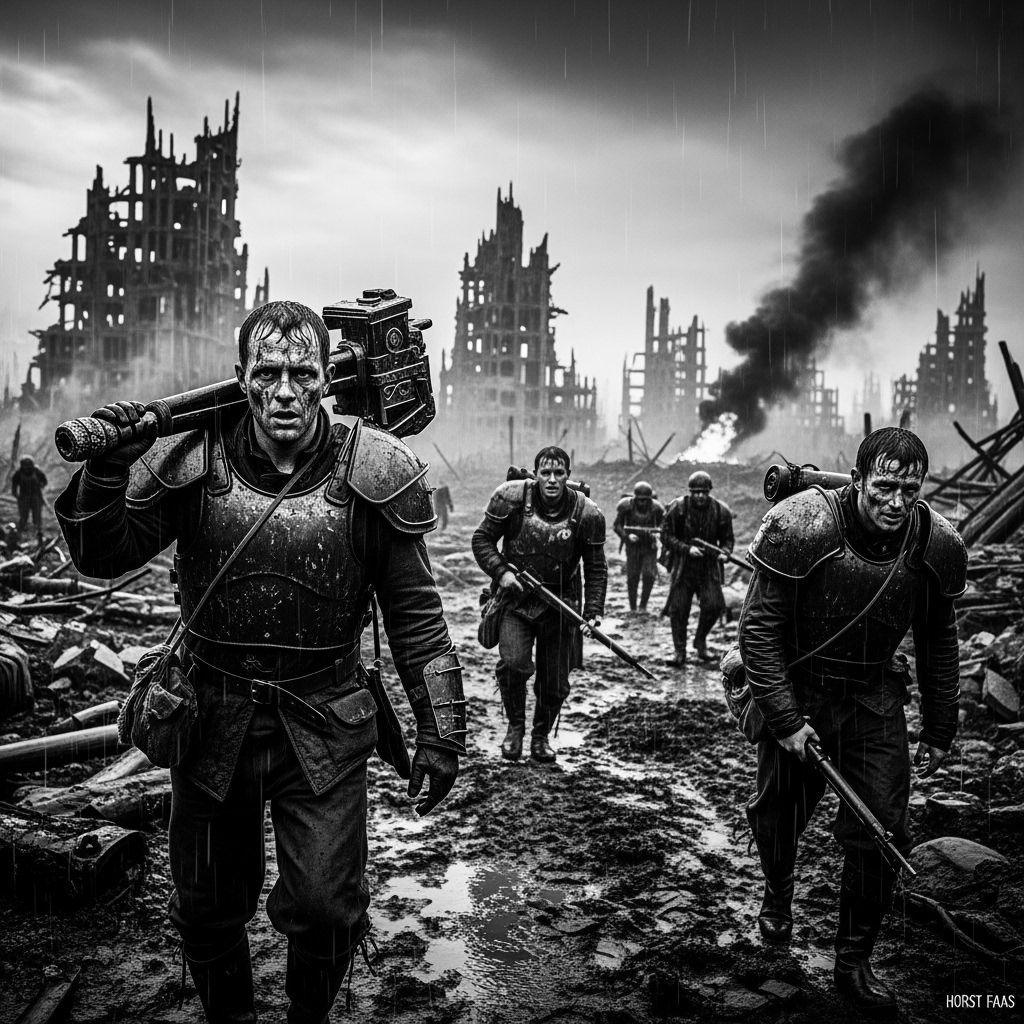 Grimdark Image in War Photography Style