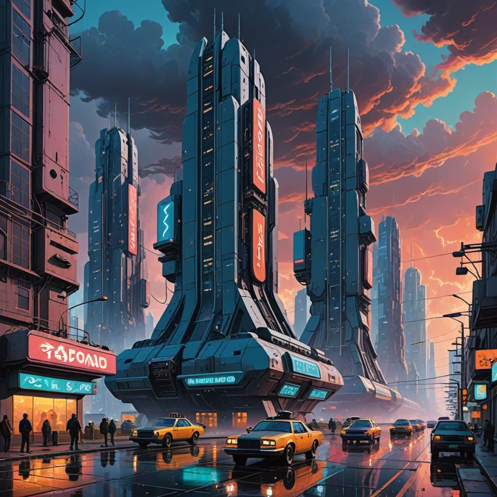 Surreal Cityscape Floats Amidst Cosmic Skies
