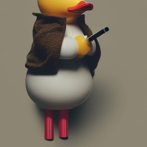 Smoking Rubber Duck in Turtleneck: Digital Matte Painting