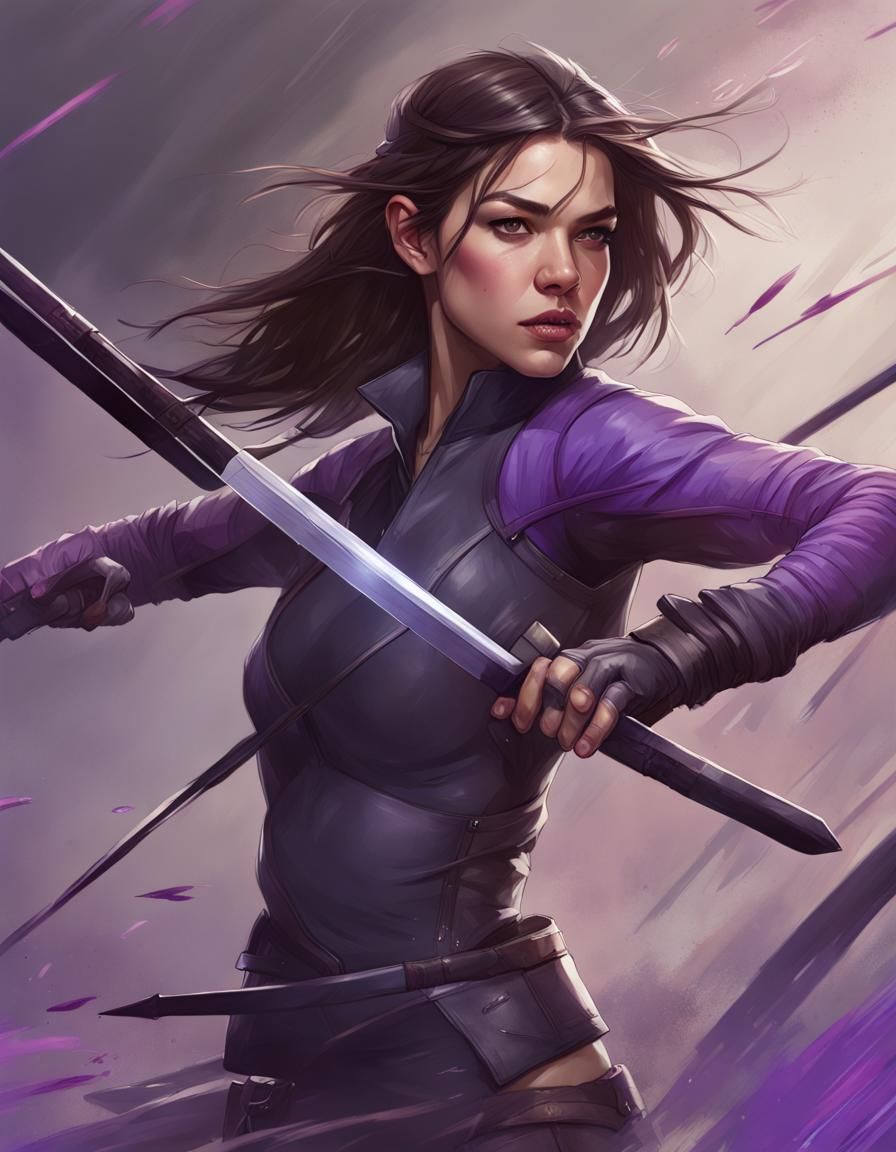Hailee Steinfeld’s Kate Bishop w/ a katana(2)