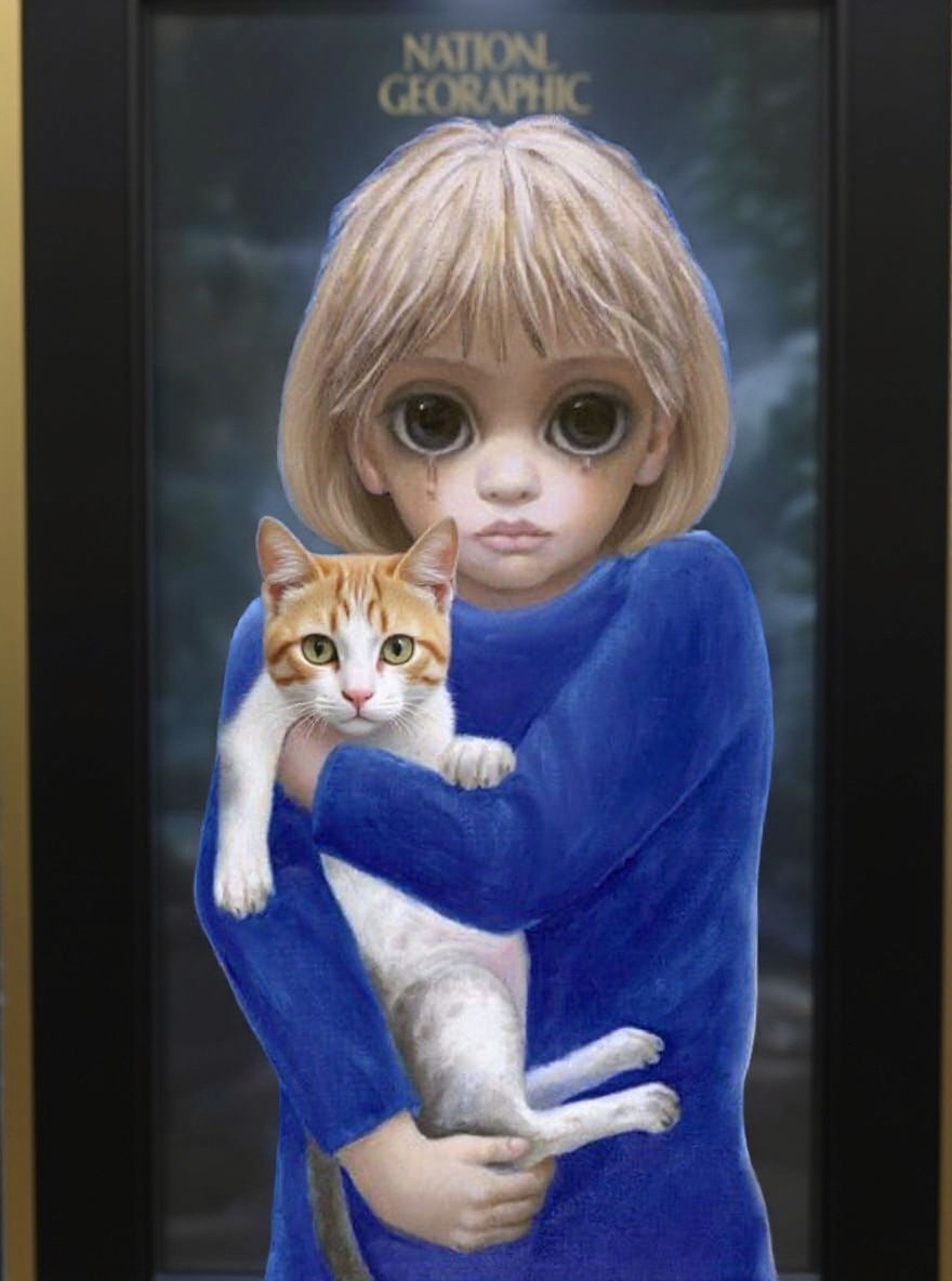 Girl holding cat