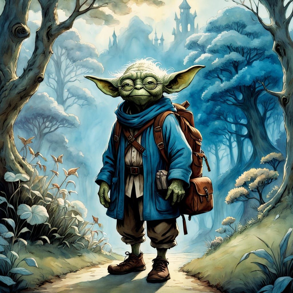 Whimsical Yoda Embarks on a Magical Adventure