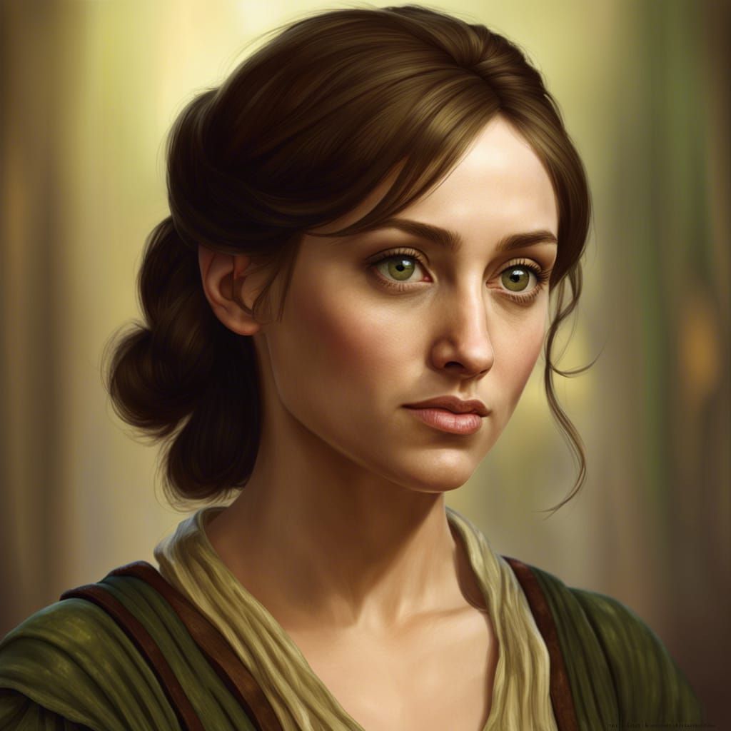 Hyperrealistic Portrait of Brunette Woman in Digital Art