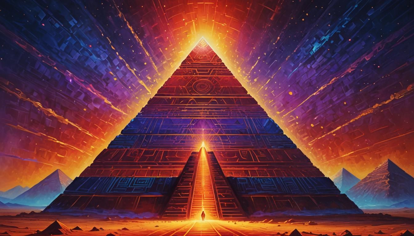 Radiant Alien Pyramid in Digital Matte Painting