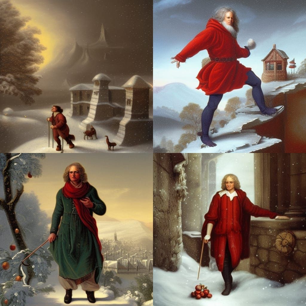 Isaac Newton Christmas Walk: Traditional Matte Painting