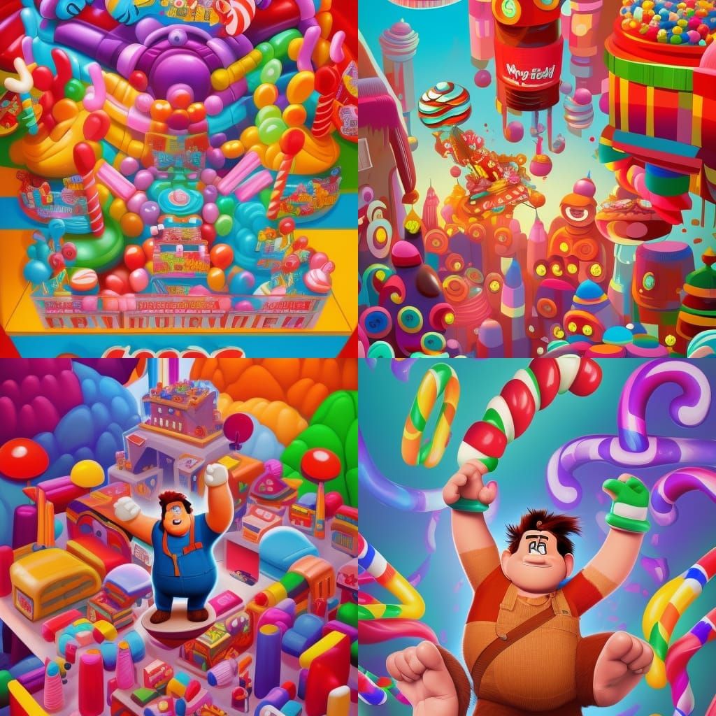 Wreck-It Ralph in Candy Art Style