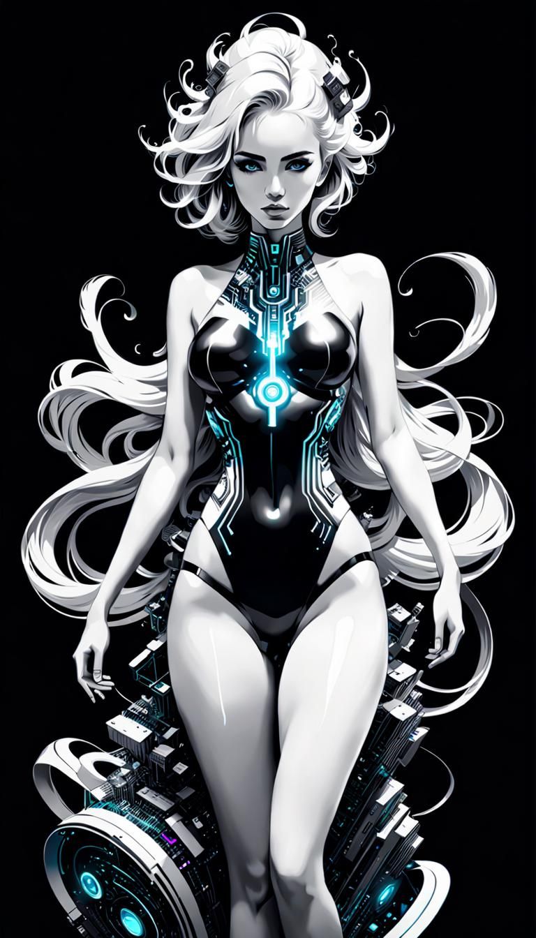 Glitched Art: Computer Science Personified in White Ink