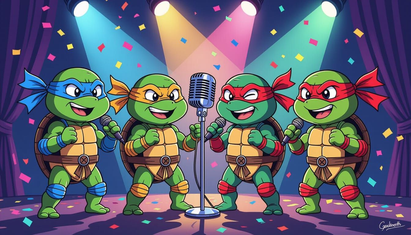 Ninja Turtles singing