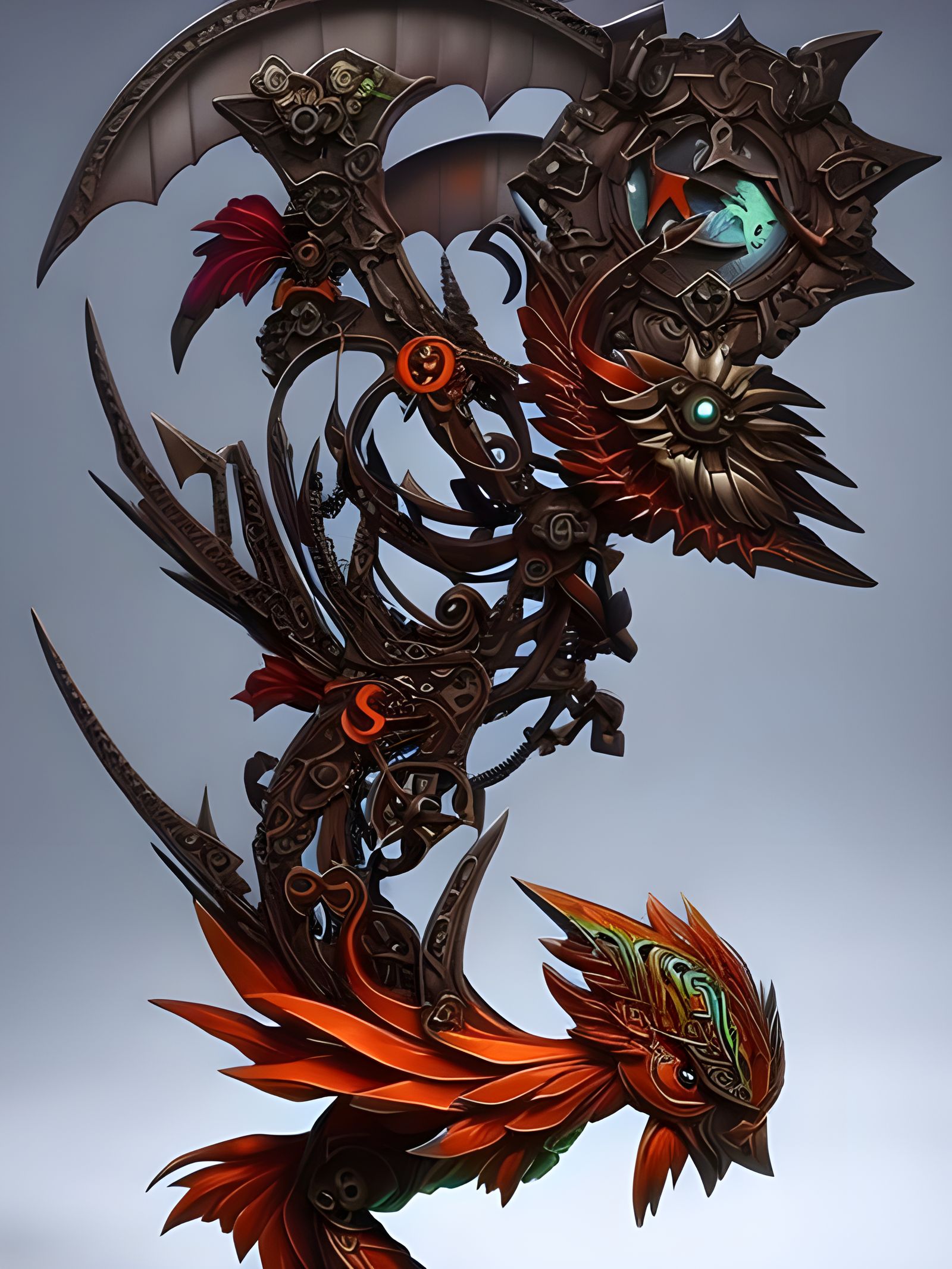 Steampunk Phoenix: Mythic Creature in Vivid Colors