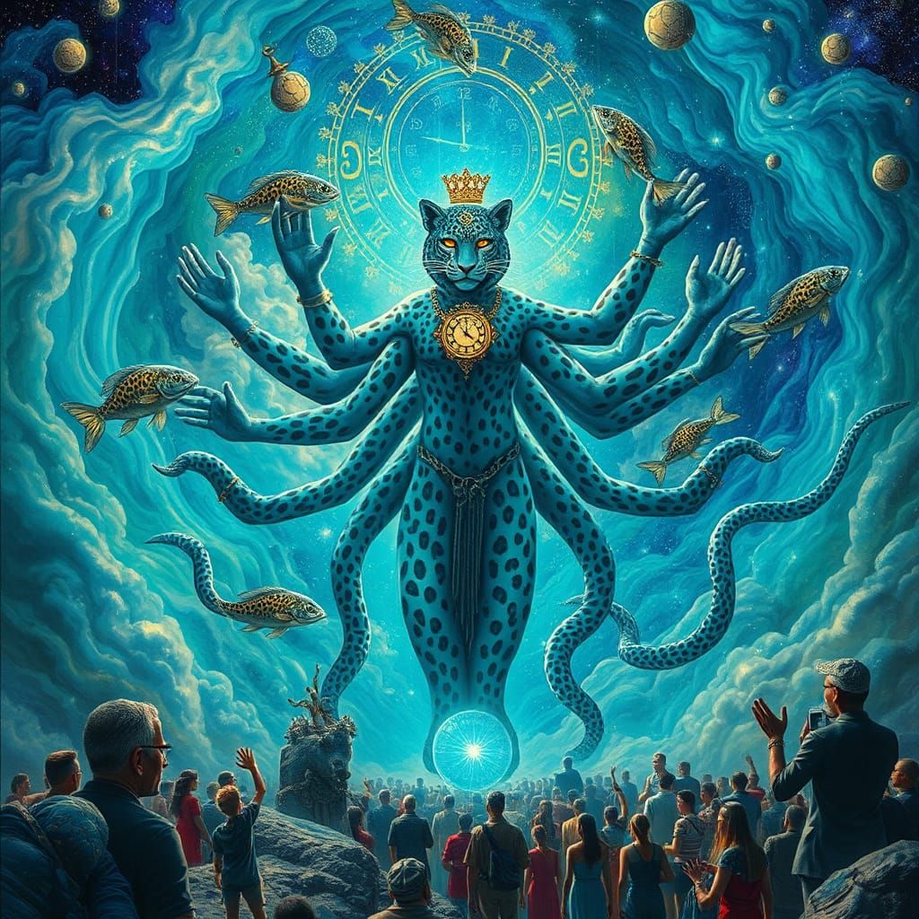 Leopard Queen of Time in Iridescent Celestial Realm