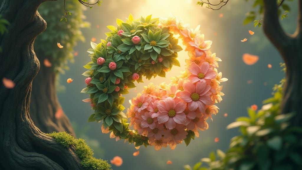 Ethereal Yin Yang Symbol in a Dreamlike Style