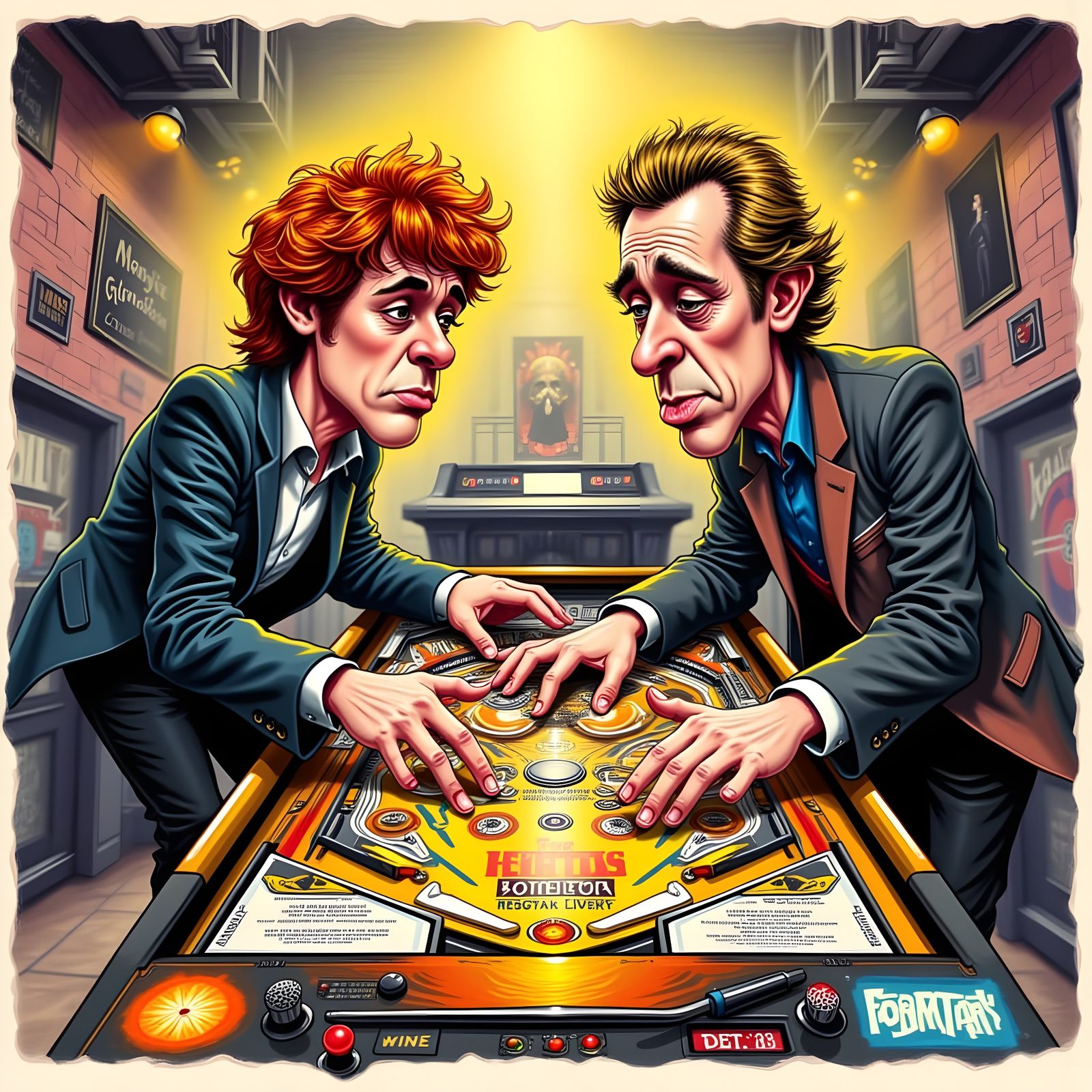Roger Daltrey and Elton John in Tommy Pinball Battle