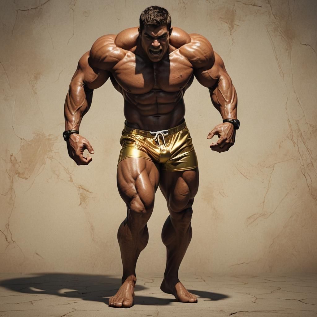 Colossal Giant Bodybuilder Flexing
