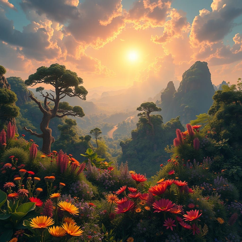 Vibrant World on the Third Day of Creation