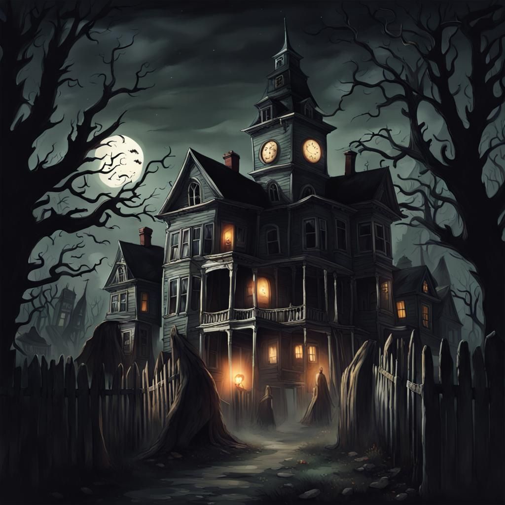 Haunted Town: Creepy Creatures Roaming at Night