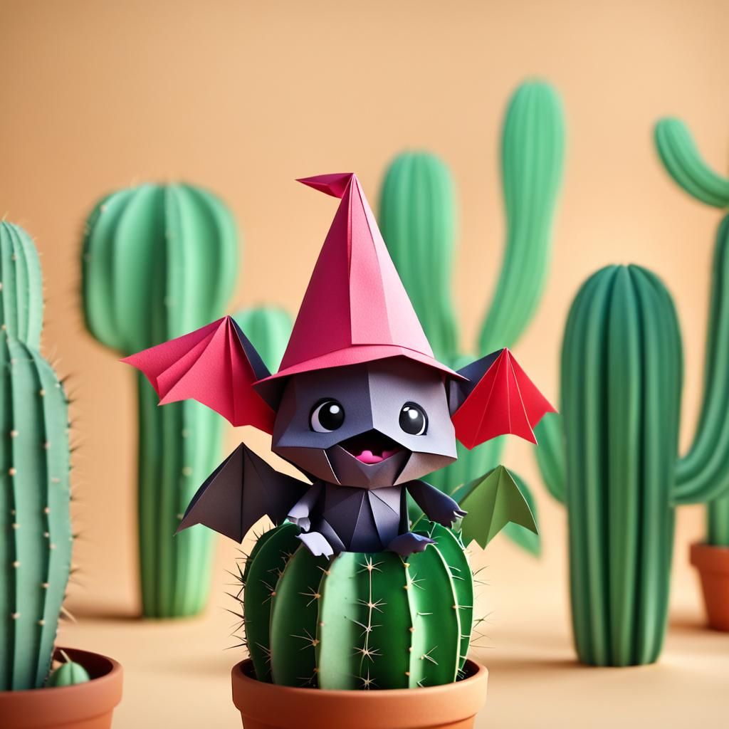 Cute Armless Baby Bat Origami Papercraft