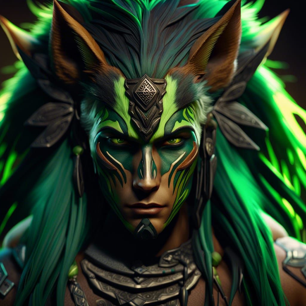 CGI Tribal Warrior Creature with Fox Features