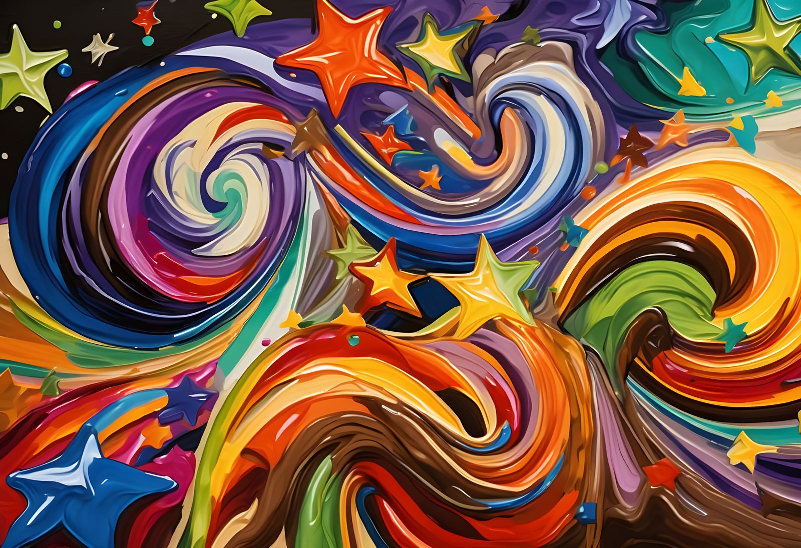 Vortex Maelstroms of Paint and Plasma with Pointy Stars